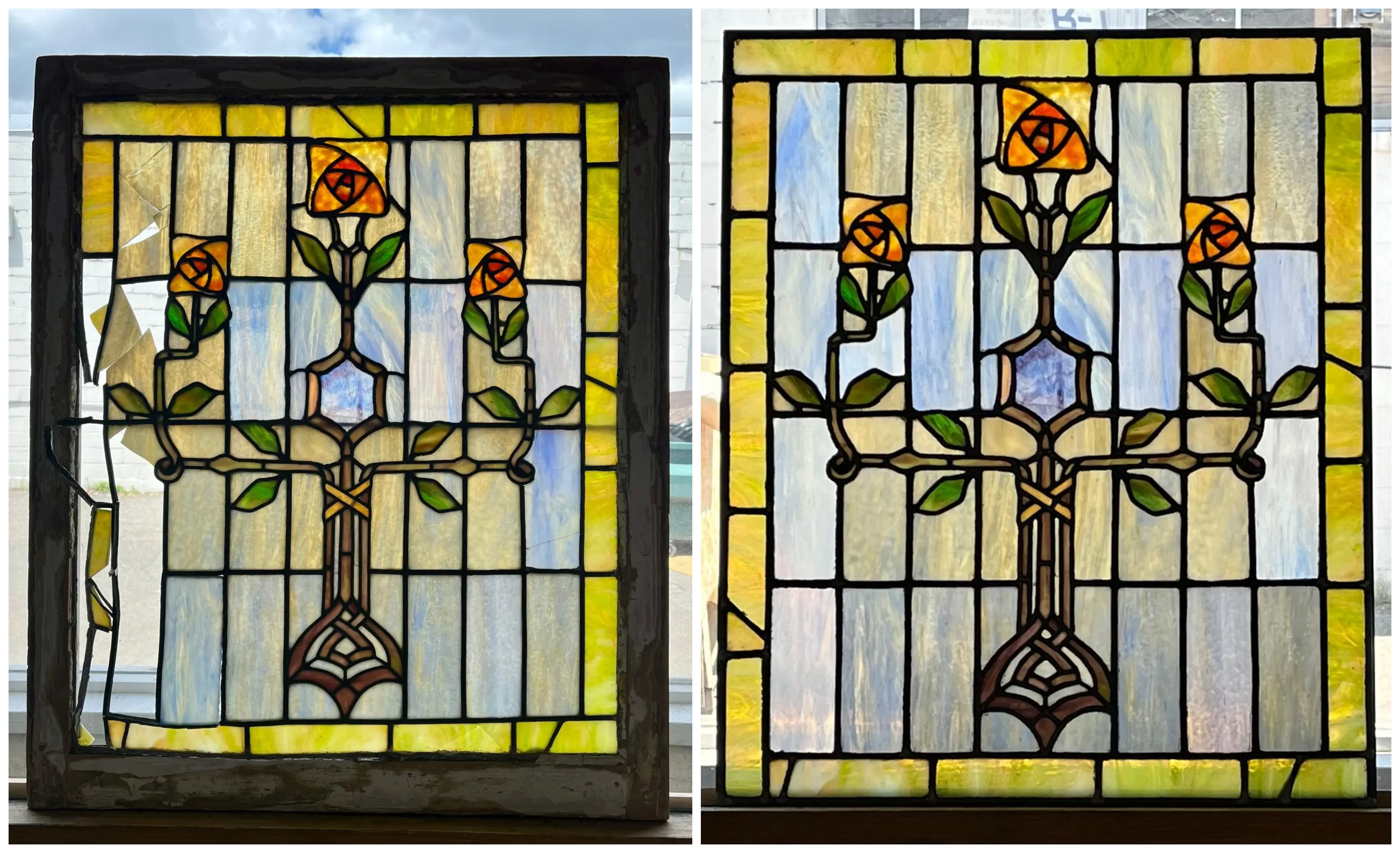 Stained glass detail — sacred and residential commissions