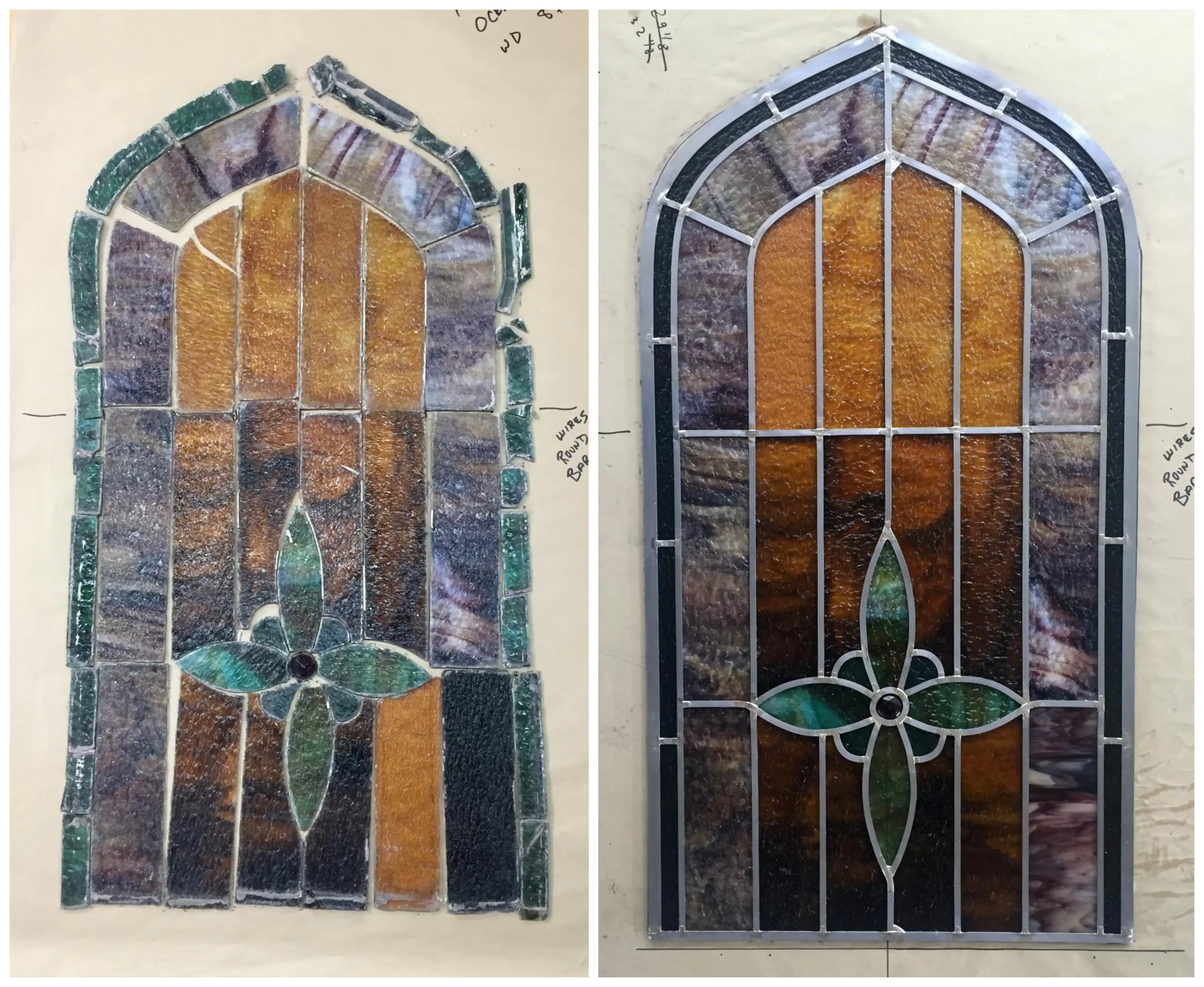 Stained glass detail — sacred and residential commissions