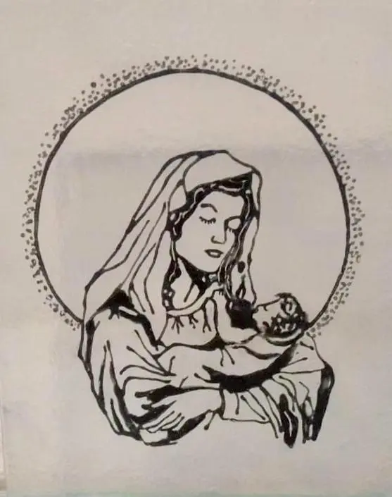 Madonna and Child — Kiln-Fired Glass
