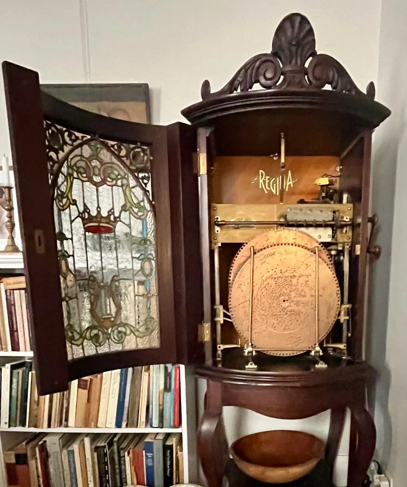 Regina Music Box — Stained Glass Restoration — detail 5