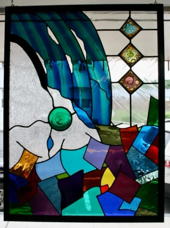 Abstract Stained Glass Panel — Commercial Exhibition